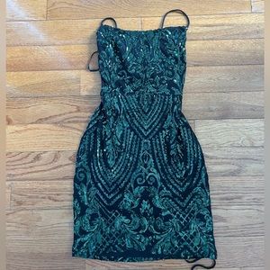 Windsor Green and Black Mini Dress